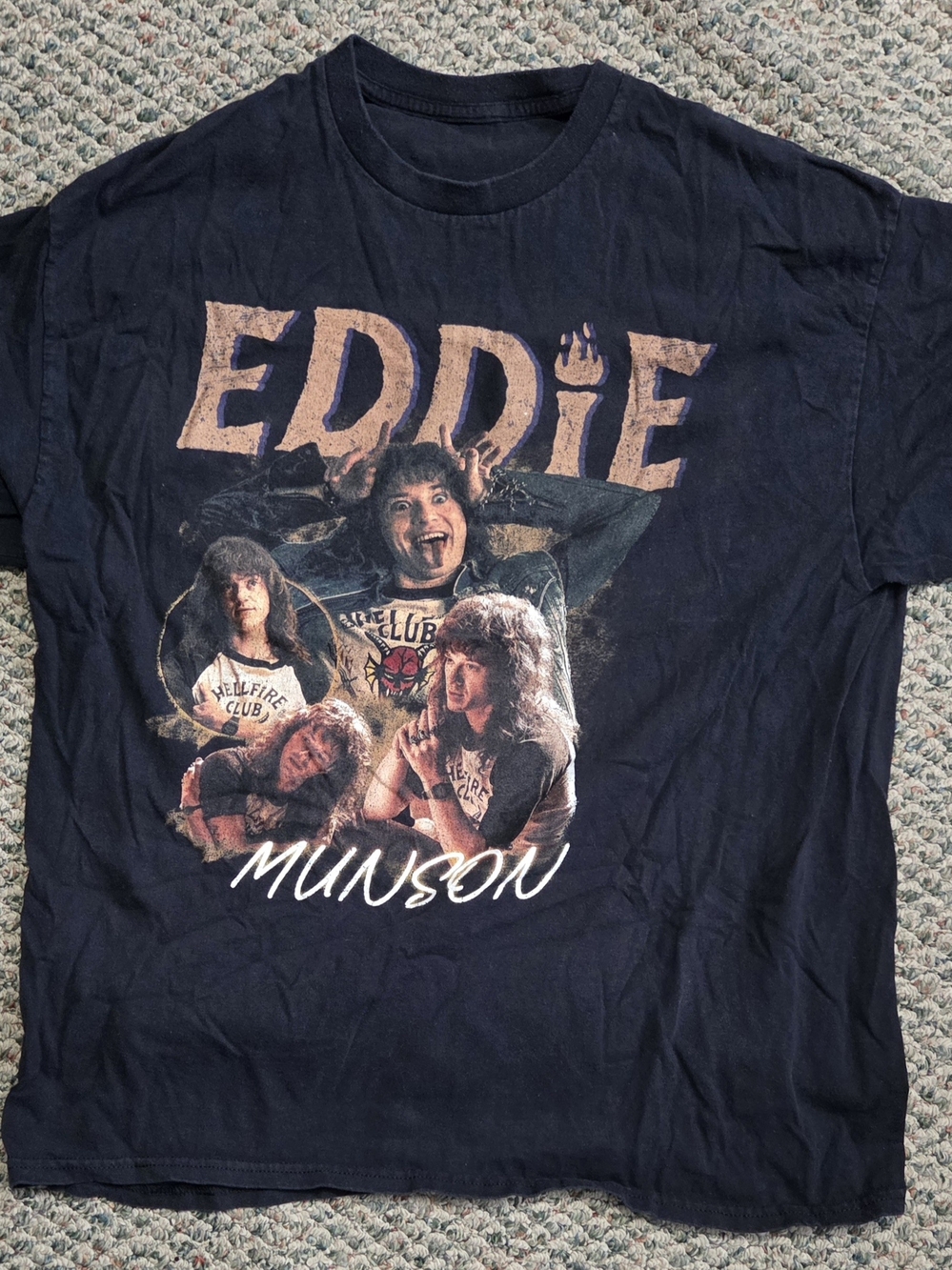 Eddie Munson Black Graphic Band T‑Shirt